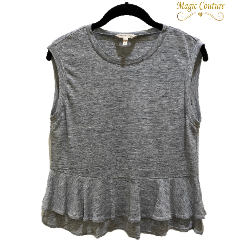 Rebecca Taylor Linen Ruffle Hem Top